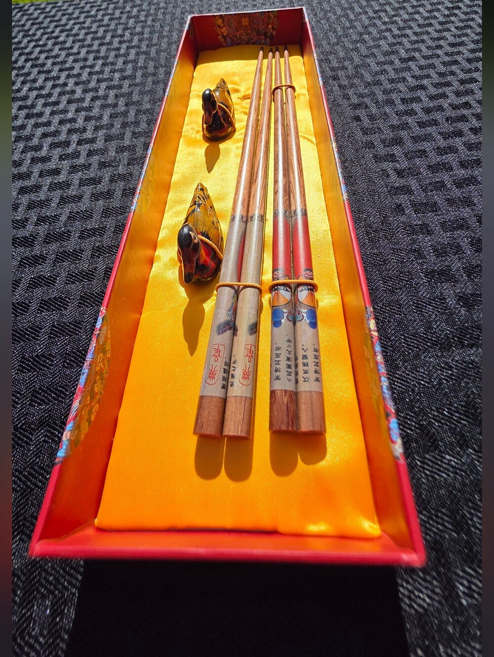 Chinese Peking Opera Chopsticks Duck Rests Boxed